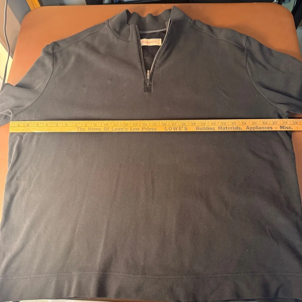 Tommy Bahama Black Zip-Up Sweater 100% Pima Cotton